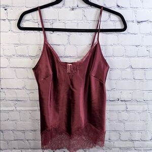 🌹 Victoria’s Secret Sleep Camisole - Maroon - Silky and Lacey - Size Small
